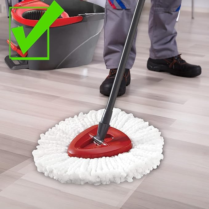 4 Pack Mop Head Replacement Compatible with O Cedar Mop Replace Head EasyWring 1-Tank, Microfiber Spin Mops Refills, Easy Cleaning