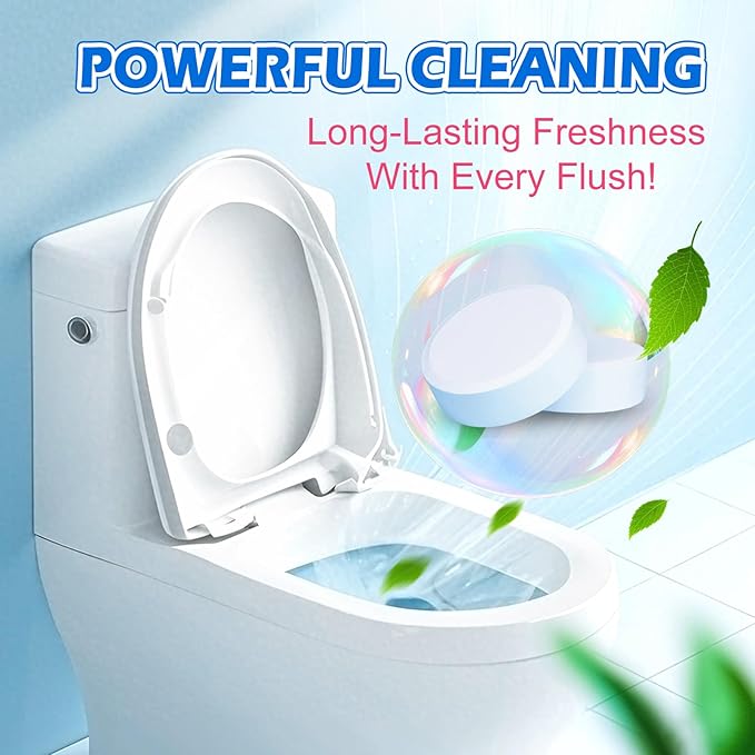 Automatic Toilet Bowl Cleaner Tablets–Fresh Scent,50 PACK,Long-Lasting Clean–Safe for Tanks&Pipes Deodorizing and Descaling–Bathroom Cleaner Against Tough Stains Keeps Bowl Clean Between Washes-easy A