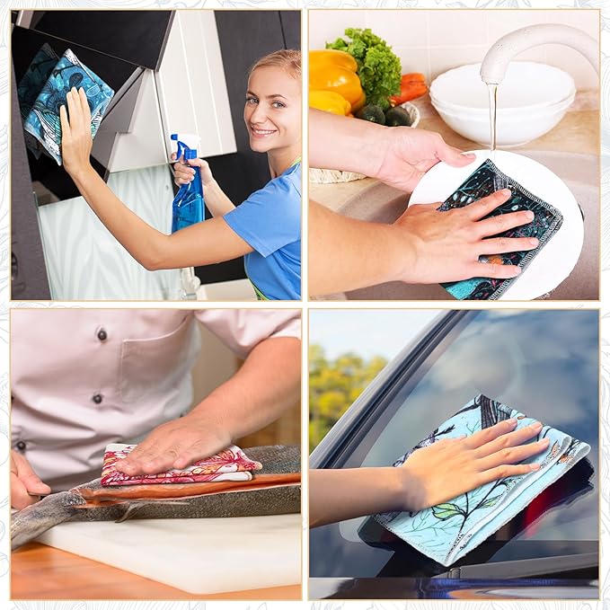 36 Pack Reusable Cleaning Cloths Washable Cotton Kitchen Towels for Home