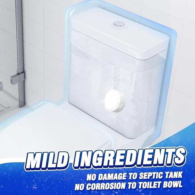 Vacplus Toilet Bowl Cleaners - 24 PACK, Household Toilet Cleaner, Automatic Toilet Bowl Cleaners with Bleach, Sustained-Release Toilet Tank Cleaners for Deodorizing and Descaling, 1.76 Ounces Each