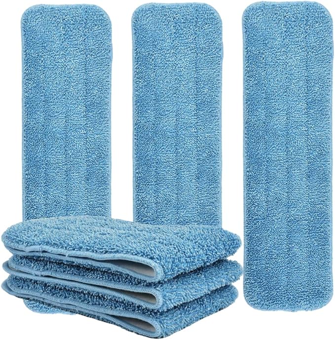 windson 6 Pack 18" Microfiber Mop Pads Washable, Reusable Mop Replacement Heads for 16-18inch Spray Velcro Mop Hardwood Floor Cleaning(6Pack)
