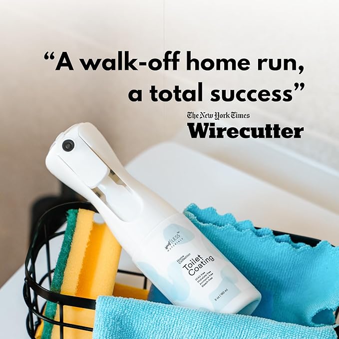 spotLESS MATERIALS Toilet Coating Spray, Protective Toilet Spray for Ceramic & Porcelain, Water-Repellent Barrier, Reduce Scrubbing & Cleaning Time, PFAS-Free Bathroom Essential