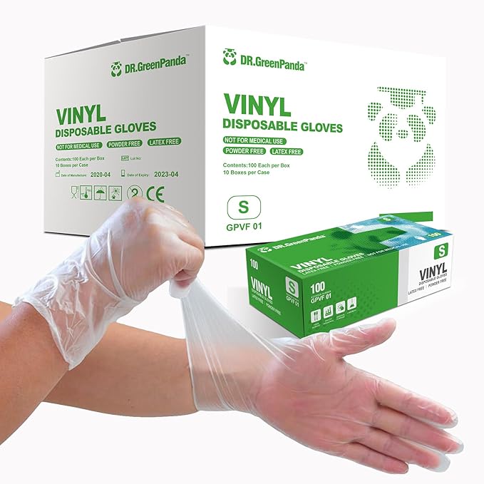 Clear Vinyl Food Safe Disposable Gloves Latex Free Powder Free for Food Prep Handling Cooking Cleaning