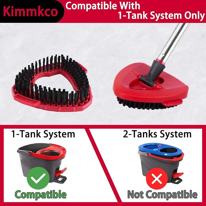 2 Pack Spin Mop Replace Head Base Scrub Brush Mop Head Compatible with O Cedar EasyWring 1 Tank System, Floor Scrubber, Hard Bristle Cleaning Brush for Kitchen Bathroom Tile Hard Floor