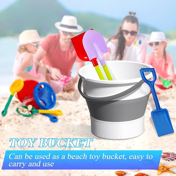 Collapsible Bucket 1.3 Gallon/5L Small Plastic Household Cleaning Mop Buckets Foldable Water Bucket for Car Wash Fishing Camping Beach (White)