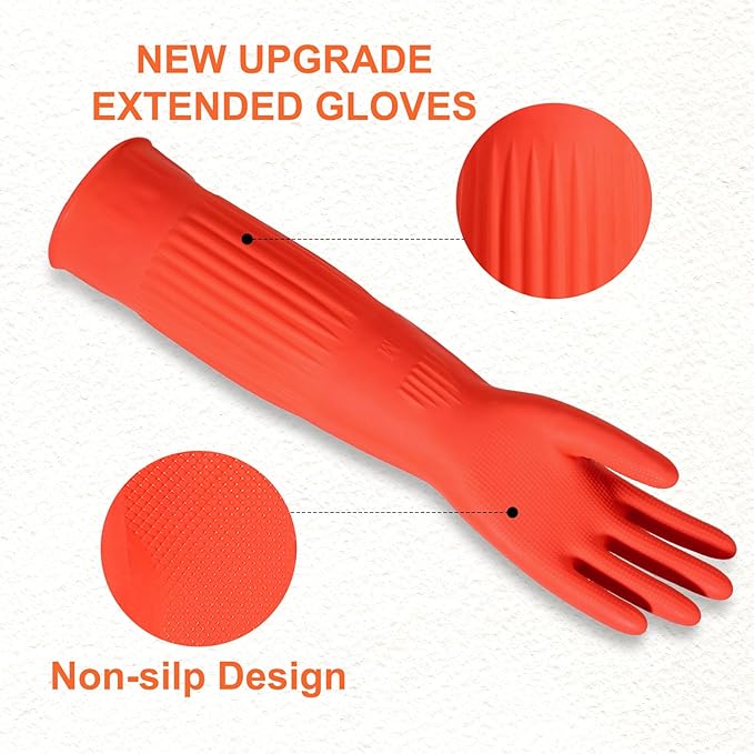 North Tower Long Dishwashing Gloves Length Rubber Reusable Resistant Platos Nitrile,Dishwashing Gloves