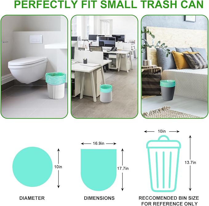 Small Biodegradable Trash Bags 1.2 Gallon - Mini Compostable Garbage Bag Unscented Strong Thicken Rubbish Waste Can Liners For Outdoor Camping Garden and Kitchen (Blue, 100 Count)