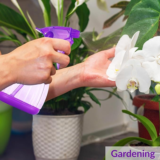 DilaBee Purple Spray Bottle (1-Pack 12oz) Empty Spray Bottle for Hair, Plants, Cleaning Solutions, Cooking. Squirt Bottles for Chemicals, Garden Mister, Water Mister for Plants - Food-Grade BPA-Free