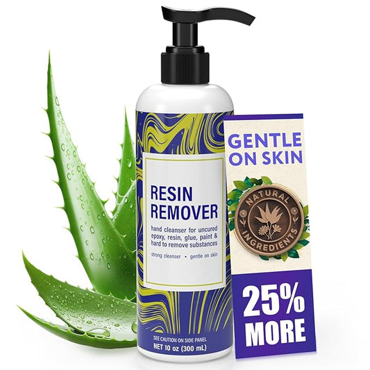 [10oz] Epoxy Resin Cleaner/Remover - Natural Hand Cleaner, Gentle & Moisturizing, For Artists & Resiners, Magically Removes Uncured Resin, Glue, & Paint from Skin, Tools, Molds, Work Surfaces, & More