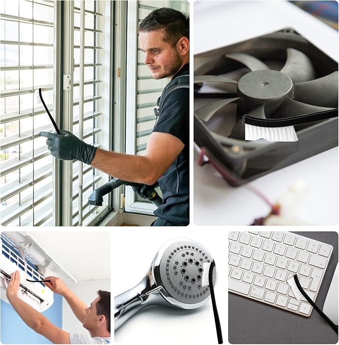 9Pcs Double-Ended Cleaning Brushes Set Nylon All Purpose Clean Brush Small Detailing Crevice Brush Mini Stiff Bristles Brushes for Kitchen Sink Bathroom Gaps Corner Small Space