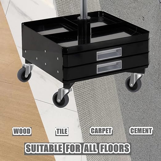 3-Inch Swivel Stem Caster for Rubbermaid Mop Bucket Utility Cart, 7/16-Inch Stem Diameter Rubber Wheel Set of 4, Heavy Duty TPR Weber Grills Shop Vac Replacement Wheels