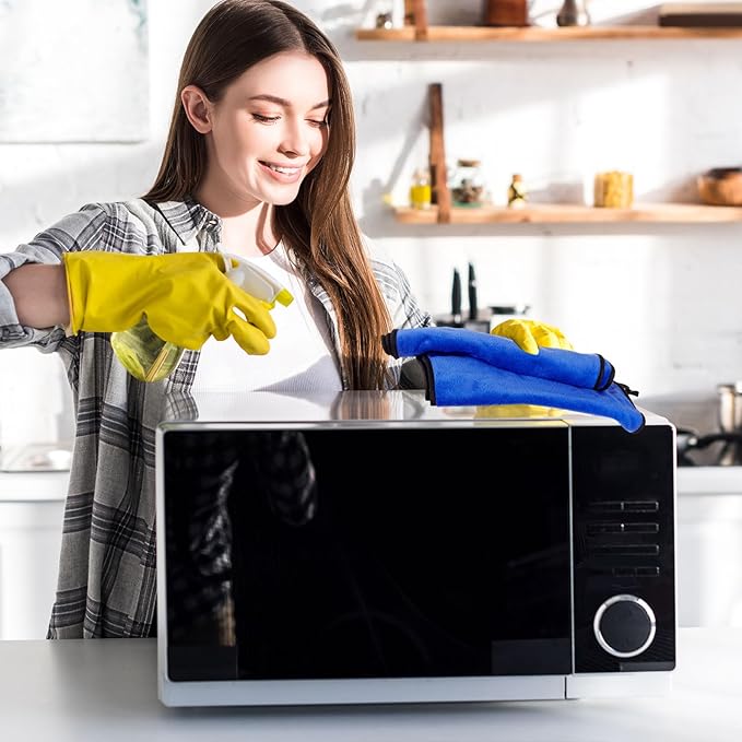 Tallew 60 Pcs Microfiber Towels 16 Inch x 16 Inch Microfiber Cloth Car Drying Towels for Cars Washing Polishing Office Windows Cleaning Household Supplies (Blue)