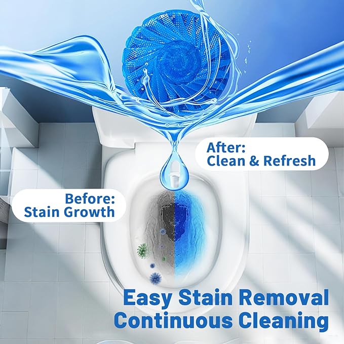 Bathroom Toilet Tank Cleaner, Toilet Cleaning Tablets Fast-Dissolving, Automatic Toilet Bowl Cleaner Tablets, Blue, 20 Count, Toilet Bowl Cleaner Tablet
