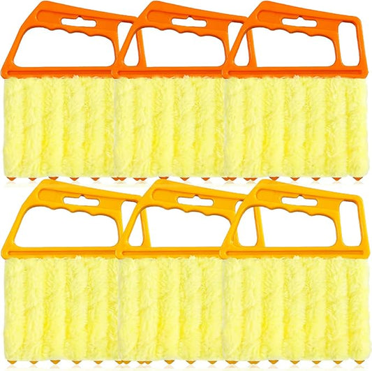 AOCEAN 6 Pcs Blind Cleaner Duster Tool 7-Finger Dusting Cleaner Tool for Window & Air Conditioner Handheld Mini Duster Brush for Wood Blinds Dust Dirt