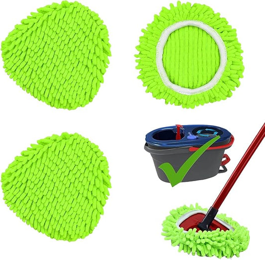 Mop Heads Replacements Compatible with Ocedar RinseClean 2-Tank System 3 Pack Spin Mops Refill Microfiber Chenille for O Cedar Dry Wet Cleaning All Hard-surfaced Floors Machine Washable