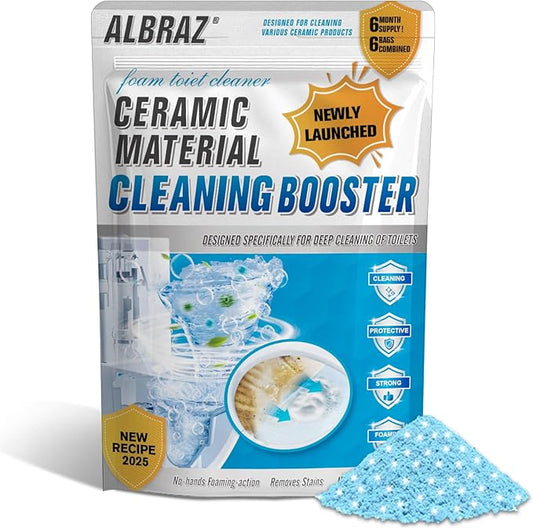 Foam Toilet Cleaner,Toilet Cleaner, Ceramic Mterial Cleaning Booster, Fully automatic, no manual operation required, highly efficient for deep cleaning the inner walls of the toilet.