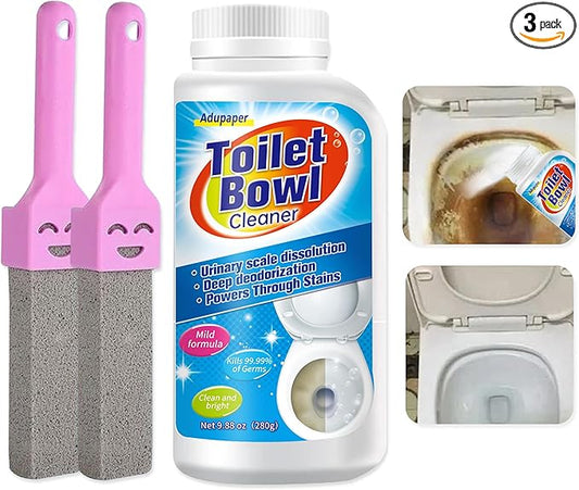 Pumice Stone for Toilet Bowl Cleaning, Powerfully Cleans Hard Water Rings, Calcium Buildup & Stains, Suitable for Cleaning Toilets, Bathtubs