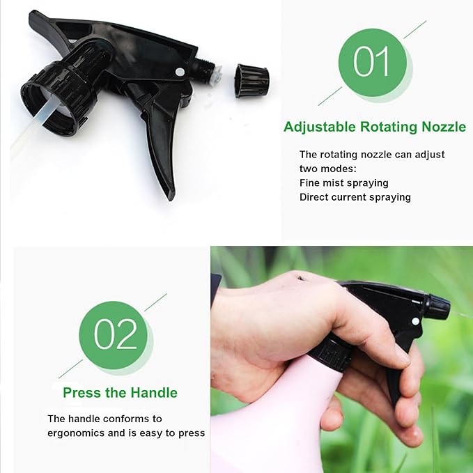 30 Pack Spray Bottle Nozzles, Heavy-Duty Stream Trigger Spray Nozzle Replacement Parts Adjustable Head Sprayer with Mist Stream Sprayer Fits 8oz /16oz Spray Bottles Round 28/400 Neck Bottles (Black)