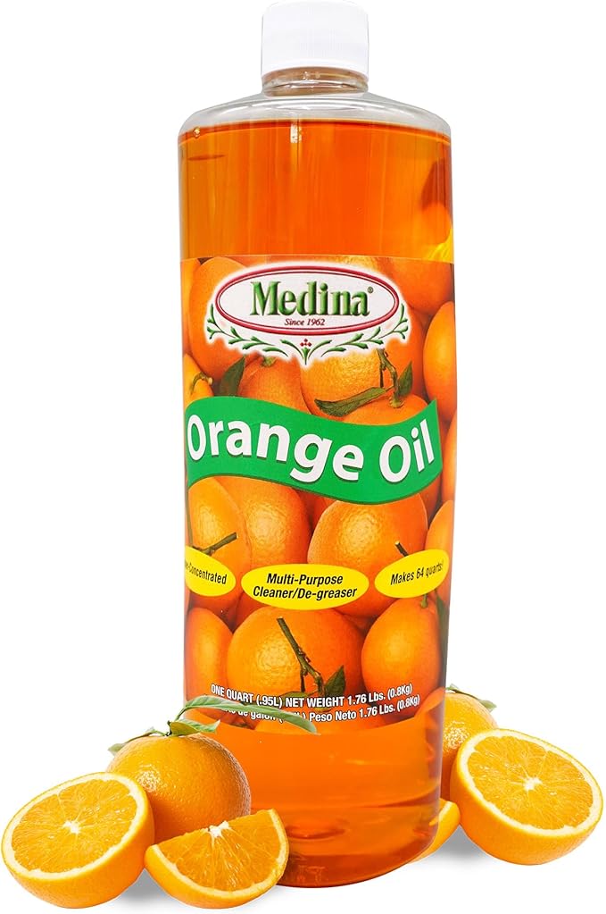 Medina Orange Oil Cleaner & Degreaser Concentrate - All Purpose Orange Oil Cleaner, Cabinet Cleaner Degreaser, Wood Degreaser for Kitchen Cabinets, Ideal for Mopping Floors & Automotive - 32oz