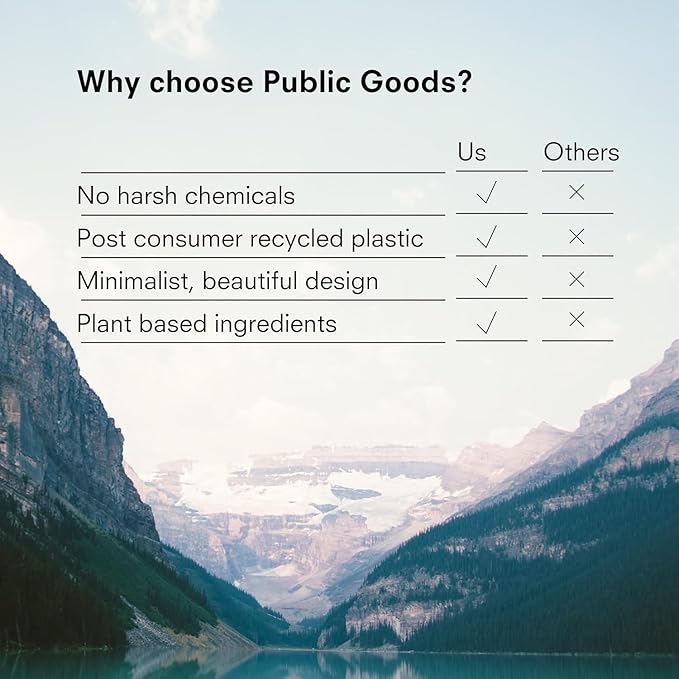 Public Goods Empty Glass Spray Bottle for Bathroom Cleaner | Refillable Spray Bottle for Cleaning | Made with Clear Borosilicate Glass for Toilets, Tile, Showers, Sinks | BPA Free | 24 Oz