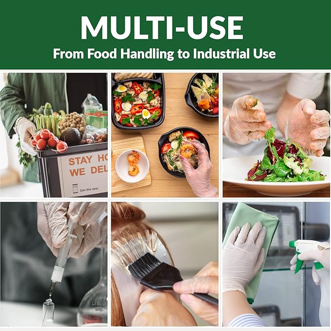 GORILLA SUPPLY Disposable Heavy Duty Vinyl Gloves, Large, 300 Count, BPA Free, Food Safe, Powder Free