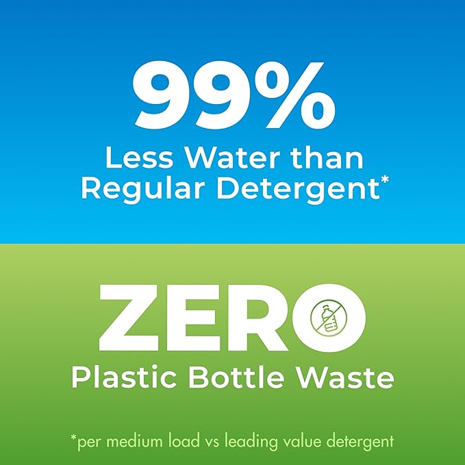 ARM & HAMMER Power Sheets Laundry Detergent, Fragrance Free, Dermatologist Tested Concentrated Laundry Detergent Sheets, 50 Count, up to 100 Small Loads