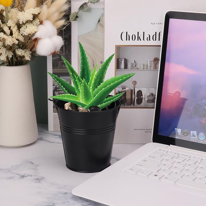 22 Pack 4 Inch Black Mini Metal Bucket, Elegant Galvanized Buckets with Handles, Tin Buckets, Small Iron Bucket, Mini Metal Pail for Party Favors, Crafts, Garden & Beach