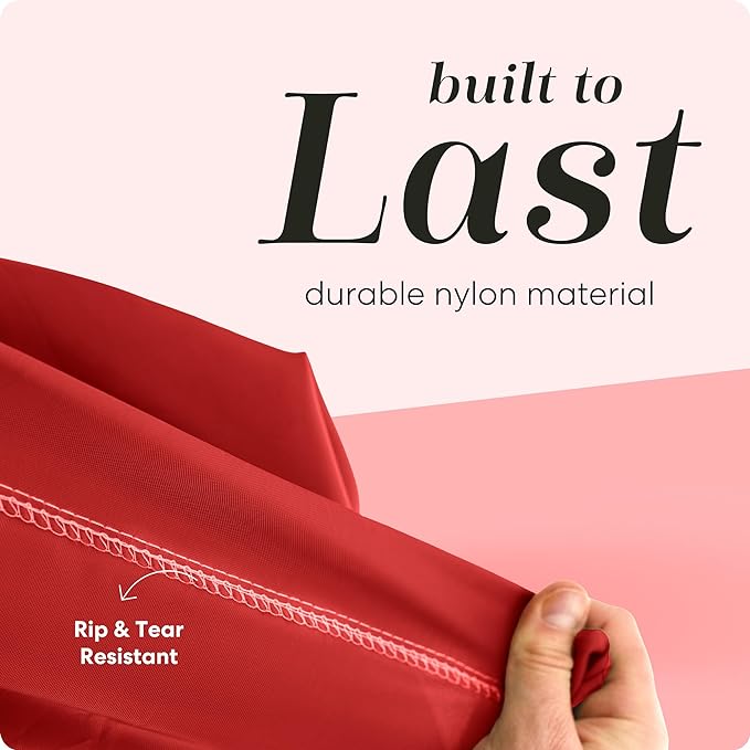 Nylon Laundry Bag - Locking Drawstring Closure and Machine Washable. These Bags will Fit a Laundry Basket or Hamper and Strong Enough to Carry up to Three Loads of Clothes. (Red)