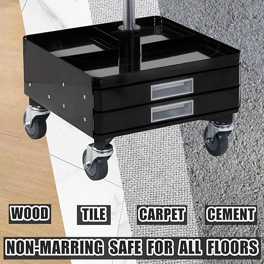 4-Inch Swivel Stem Caster, 7/16-Inch Stem Diameter Rubber Wheel, Heavy Duty TPR Replacement Wheels for Rubbermaid Mop Bucket Cart Grill Casters - 4 Pack (2 Brakes 2 Swivel)