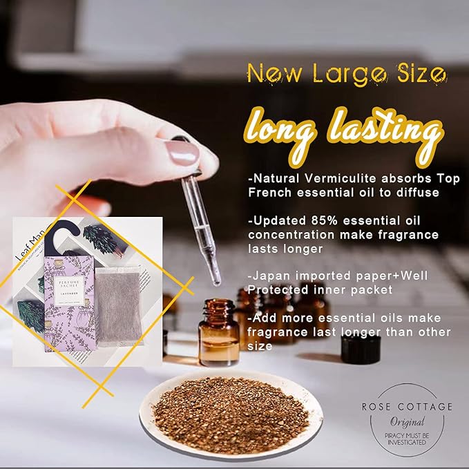 ROSE COTTAGE Large 12 Packs Flower Citrus Hanging Closet Air Freshener Scented Sachets Long Lasting Smell Goods