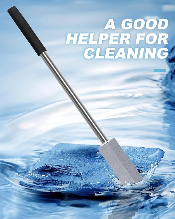 6 Pack Pumice Stone Toilet Bowl Cleaner with Long Stainless Handle - 22" Longer Pumice Stone for Cleaning - Hard Water Ring Stains Remover Brush for Toilet, Bathroom, Kitchen, Sink, Pool, Tile, Grill