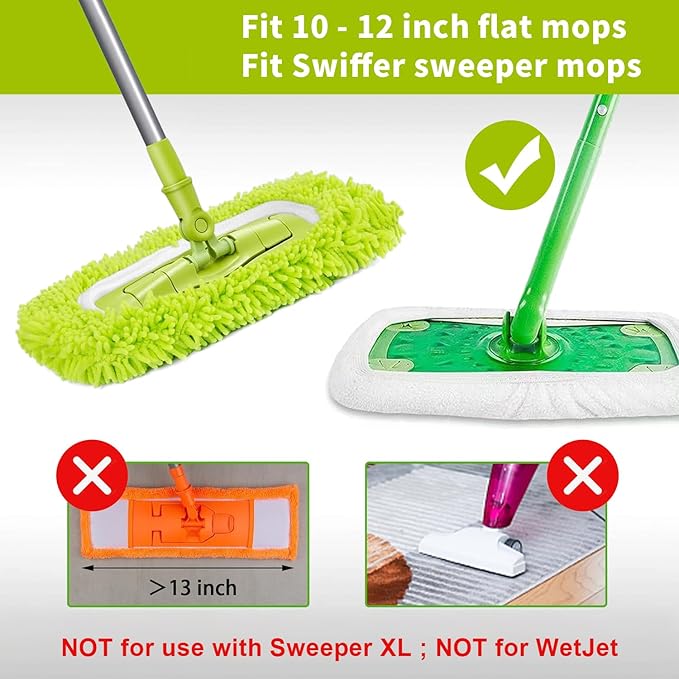 5PCS Reusable Microfibre (Cotton & Chenille) Mop Pads Compatible with Swiffer Sweeper Washable Floor Mop Pads for Household Cleaning