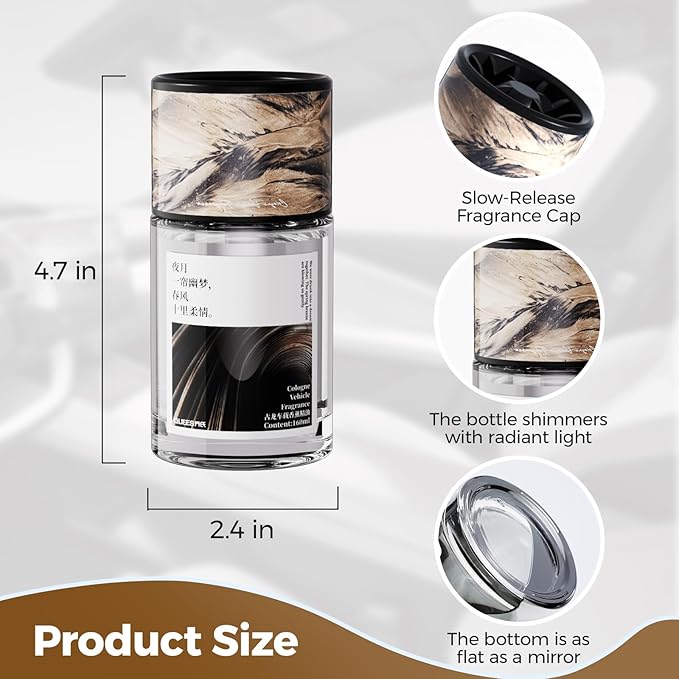 BEBAS Car Air Freshener Diffuser, Cologne Scent Essential Oil Car Diffuser, Long Lasting Automotive Air Fresheners Perfume, 160ml Car Fragrance Armotherpy Bottle for Men Women(1 Pack, Cologne)