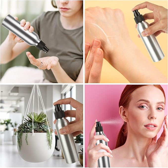 APACALI 24PCS Aluminum Spray Bottle 4oz Mini Mist Sprayer Metal Spray Bottle, Empty Spray Bottles, Reusable Bottles Small Spray Bottles for Travel, Cosmetic Perfume, Toner, Face Spray