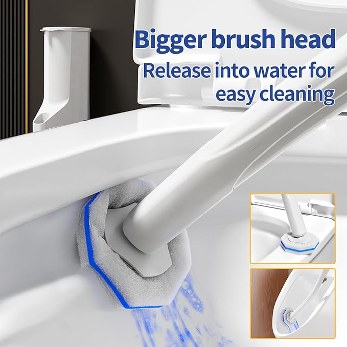 100pc Bulk Toilet Wand Refills - Disposable Toilet Brush Replacement Heads, Value Pack for Household Cleaning Bathroom cleaners Compatible Heads,washroom mats Brush Cleaning System,Clean Refill Pads.