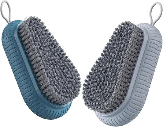 2pcs Carpet Cleaning Brush,Laundry Brush for Stains on Clothes, Scrub Brushes for Cleaning,Laundry Scrub Brushes for Clean Carpet,Clothes,Shoes,Tile etc (Grey+Blue)