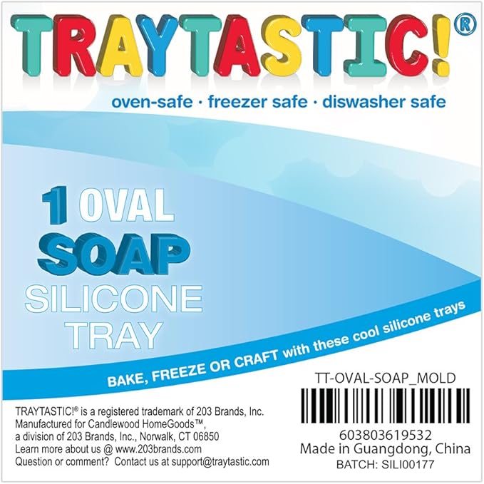 Traytastic! Silicone Oval Soap Mold (6 Cavity) for Pebble Shape Mold for DIY Crafts & Soap Bar Making