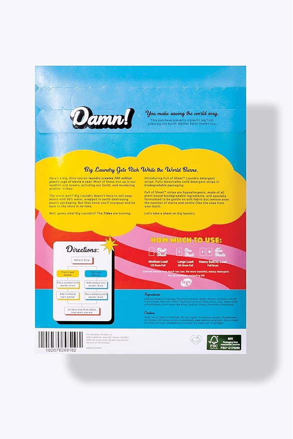 Shinesty Full of Sheet Eco-Laundry Detergent Strips | Hypoallergenic & Plastic Free Laundry Strips (30 Sheets) Boulder Breeze