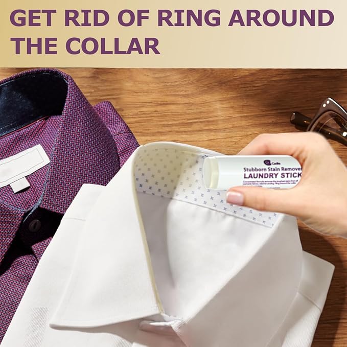 Cadie Laundry Stain Remover Stick – Pre Wash Spot Cleaner for Fabric Clothing on Cotton,Wool,Synthetics - Easy Removal of Grease,Blood,Coffee,Ink,Lipstick,Wine,Grass Soil | Clean On-The-Go (2 Pack)