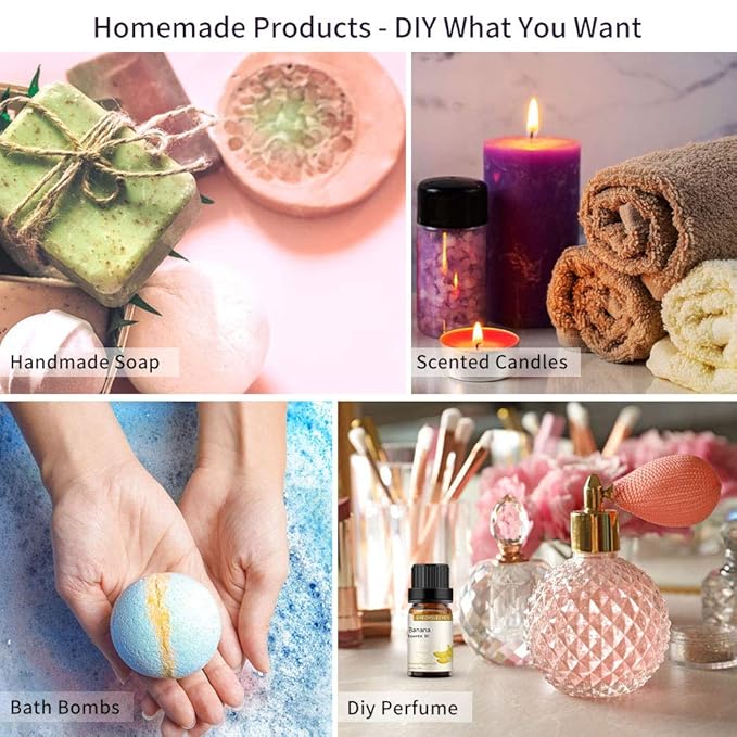 GREENSLEEVES Banana Essential Oil, 10ml Pure Plant-Based Fragrance Oil for Aromatherapy, Essential Oils for Diffuser, Air Freshener, Massage, Bath Bomb, Scented Candle Soap Making