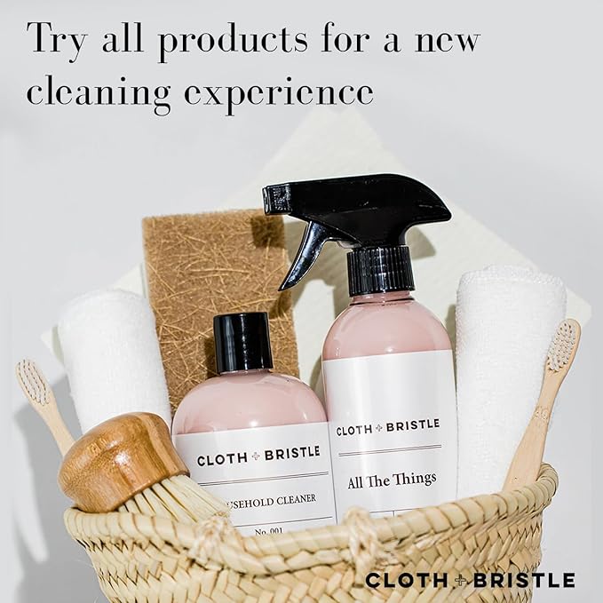CLOTH & BRISTLE NO. 001 Household Cleaner, Multi-Surface, All-Purpose, Eco-Friendly, Cleaning Spray, Kitchen Stain Remover, Surface Disinfectant, Natural Solution