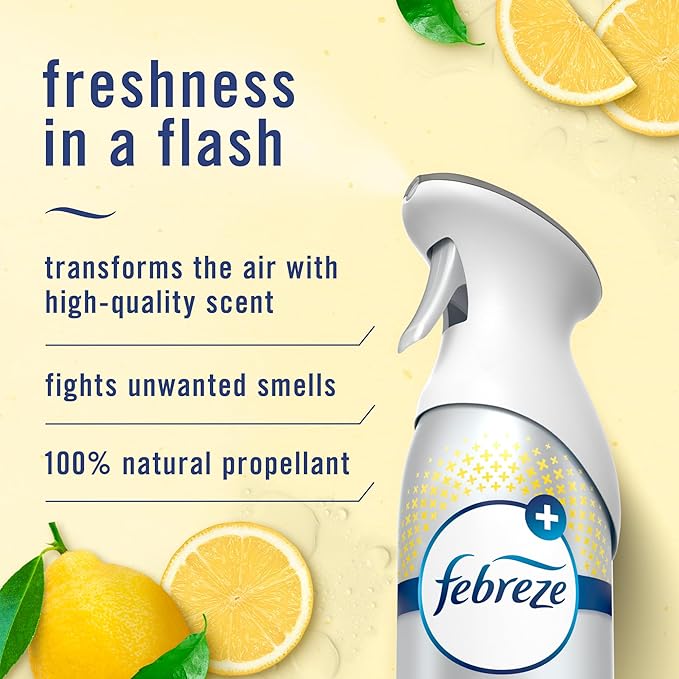 Febreze Air Mist Air Freshener Spray, Odor-Fighting Room Spray, Air Fresheners for Home and Bathroom and Kitchen, Aerosol Can, Kitchen Odor Fighter Scent, 8.8oz, 3 Count