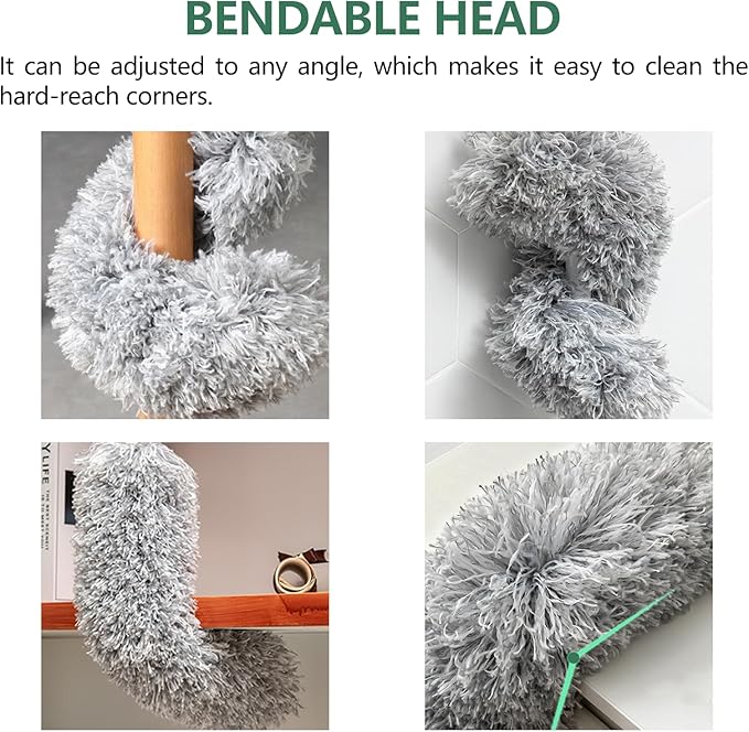 SetSail Dusters for Cleaning, 100-inch Extra-Long Duster with Extension Pole Bendable Microfiber Head Washable Ceiling Fan Cleaner Duster Kit for High Ceilings, Corner, Furniture