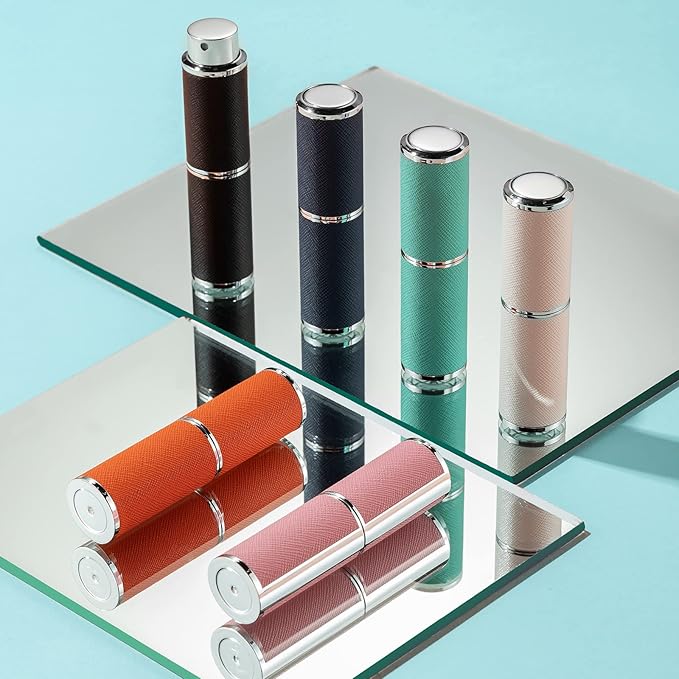 8ML Perfume Atomizer, Empty Leather Cologne Spray Bottle, Mini Perfume Sprayer Dispenser for Travel (1PCS, White)