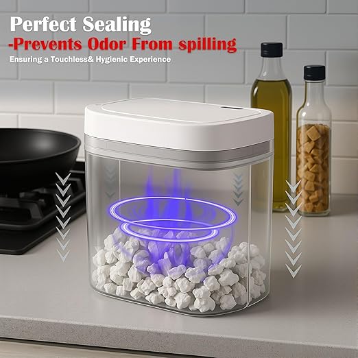 Two Gray Smart Sensor Trash cans with a Capacity of 3.2 gallons, Supporting Multiple Opening Methods, Waterproof Design, Anti Odor Design, Fast Response, Suitable for Kitchens,bedrooms,Offices, etc