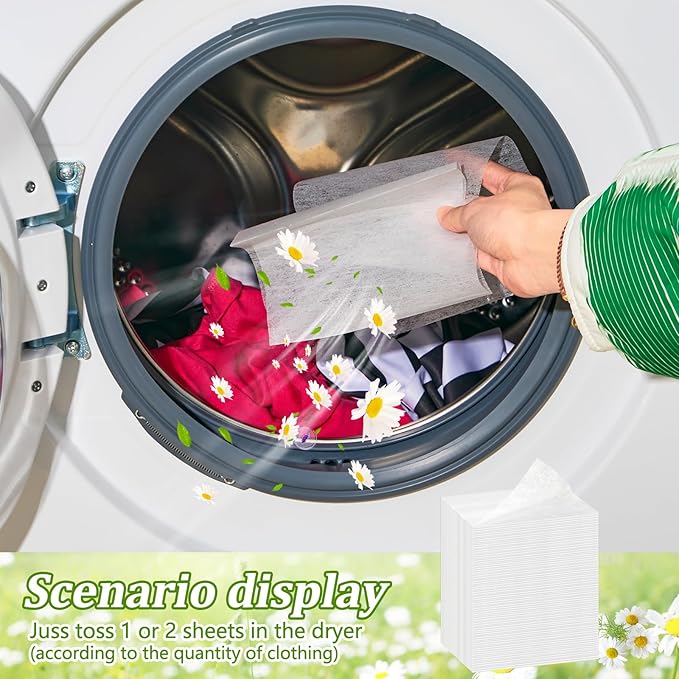 600 Count Dryer Sheets Bulk Fabric Softener Fresh Scent Dryer Sheets Naturally Softens and Removes Static Cling, Ideal for Large Households, Sensitive Skin(Summer Fresh)