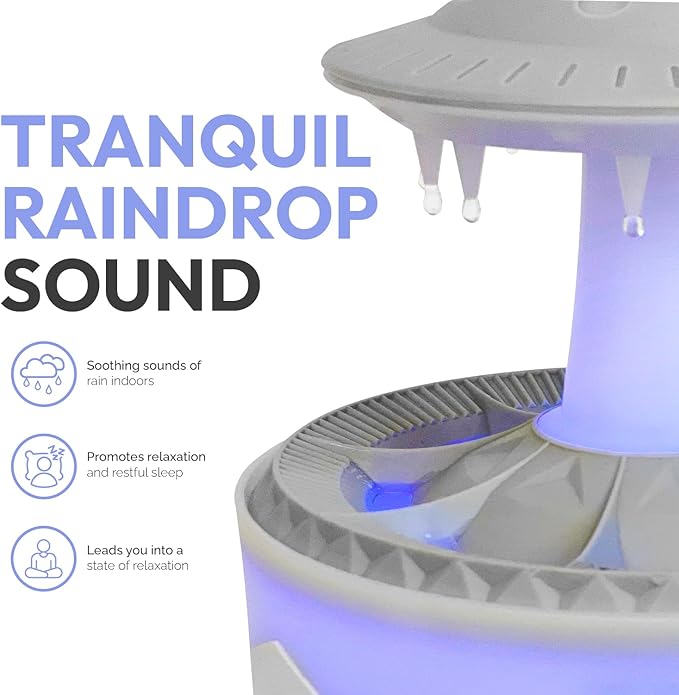 UFO Raindrop Humidifier Oil Diffuser - White - House Scent Essential Oil Desk Humidifier for Aromatherapy - Mushroom Desk Lamp Diffuser With Orange Aroma Oil Included