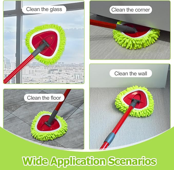 Mop Replace Heads for Ocedar Mop Heads Replacements Easywring 1-Tank System,Spin Mop Replacement Head for Floor Clean,2 Pack Chenille Mop Refills,Washable and Reusable Mop Head Replacement,Green