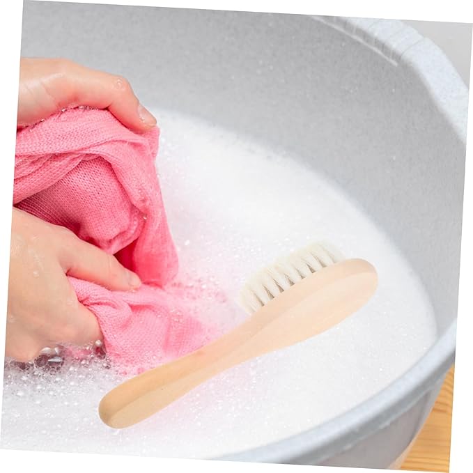 2pcs Laundry Brush for Delicate Fabrics Soft Natural Bristles Removal for Household Reusable Scrubbing Tool
