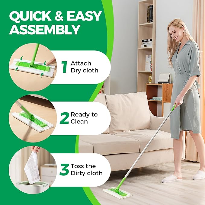 Dry Sweeping Cloths Mop Refills Disposable Sweeping Cloths Floor Dust Refills Mop Pad, Floor Cloth Refills for Swiffer Standard Sweeper , 7.87x11.81inch,100 Count